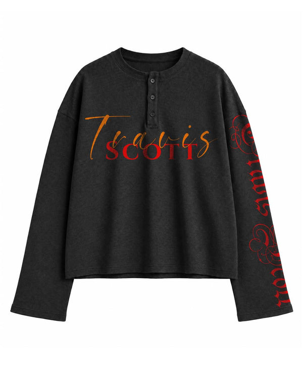 Travis Scott Butterfly Effect Waffle Henley - Image 4