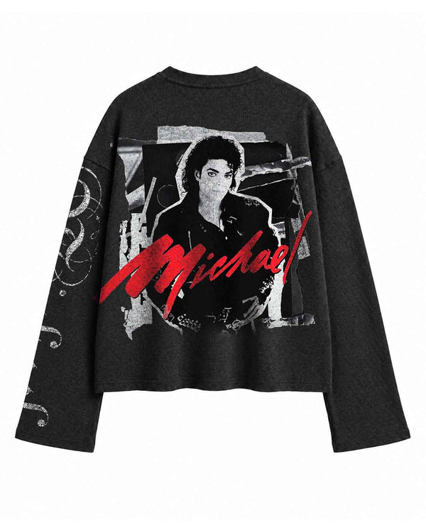 Michael Jackson Graphic Waffle Henley - Image 3