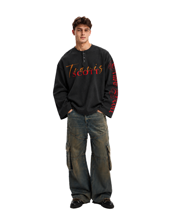Travis Scott Butterfly Effect Waffle Henley - Image 2