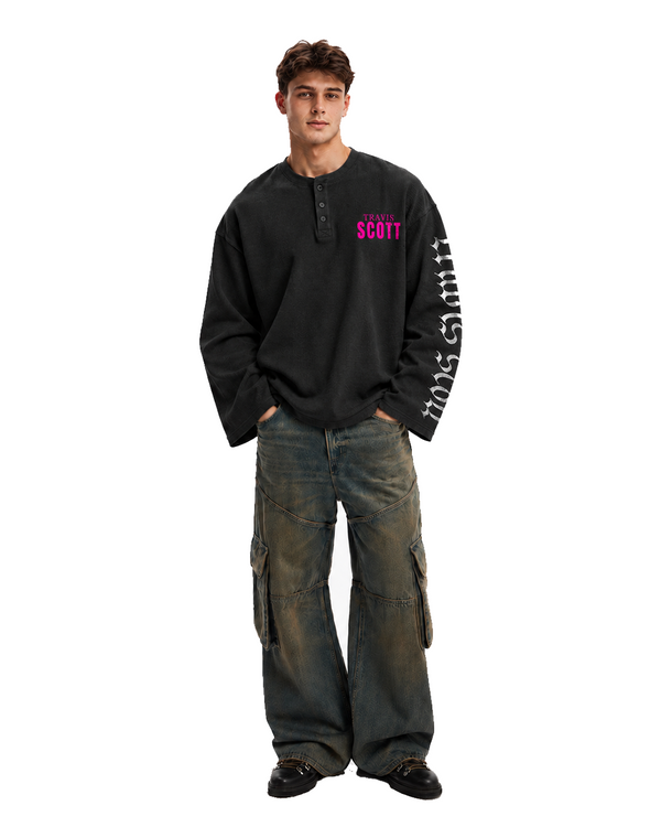 Travis Scott Cactus Jack Waffle Henley - Image 2