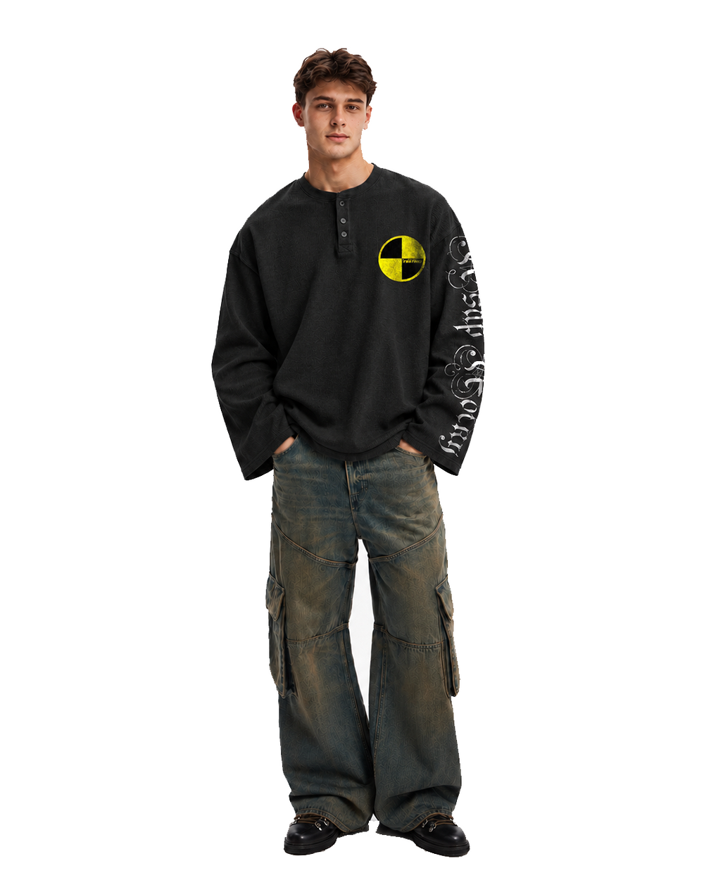 Retro A$AP Rocky Graphic Waffle Henley