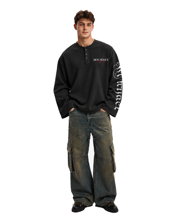Michael Jackson Graphic Waffle Henley - Image 2
