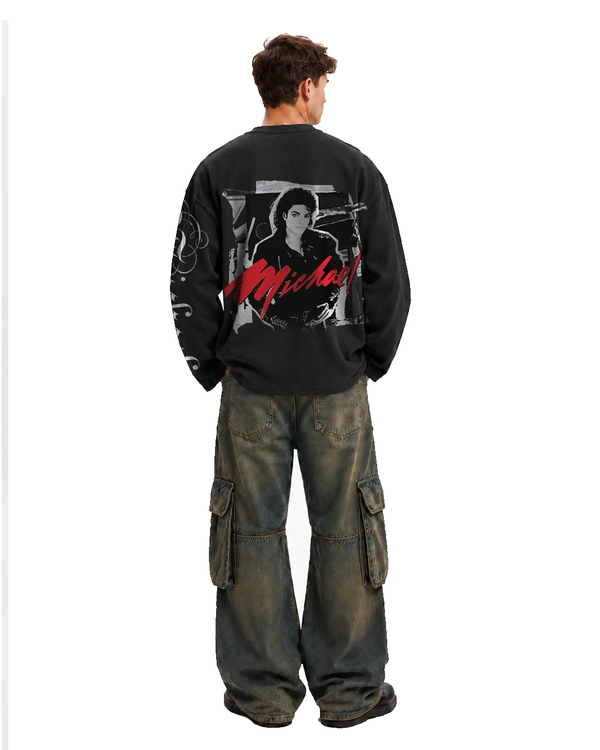 Michael Jackson Graphic Waffle Henley - Image 1