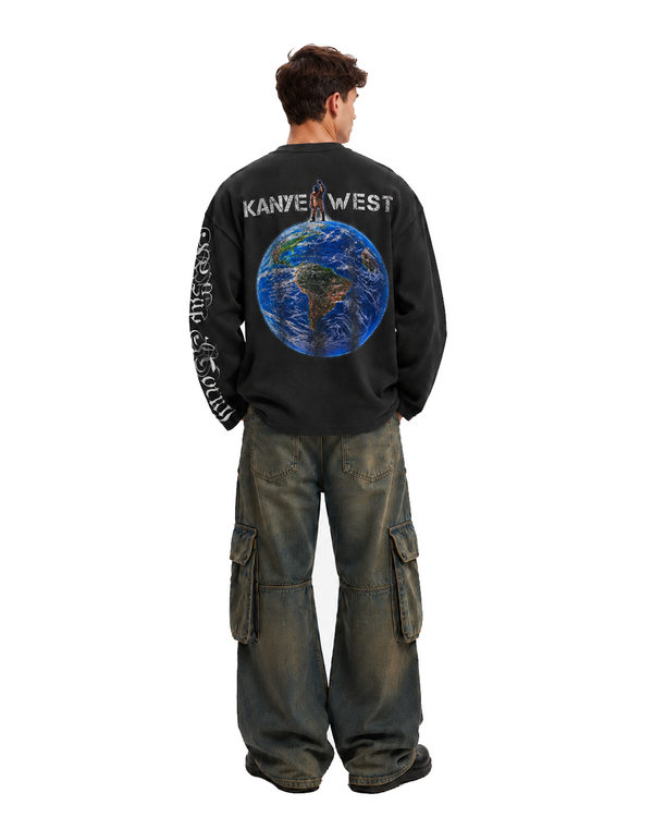 Kanye West Globe Waffle Henley - Image 1
